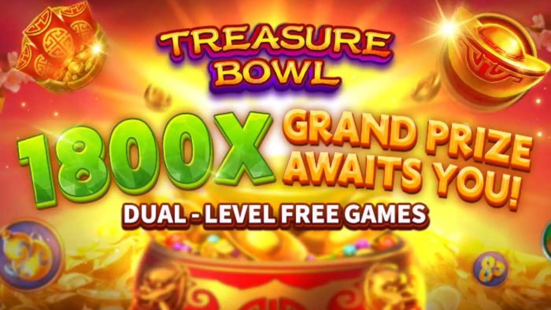 Multiplicadores Treasure Bowl 482luck - 7777x Máximo com Tigela Dourada